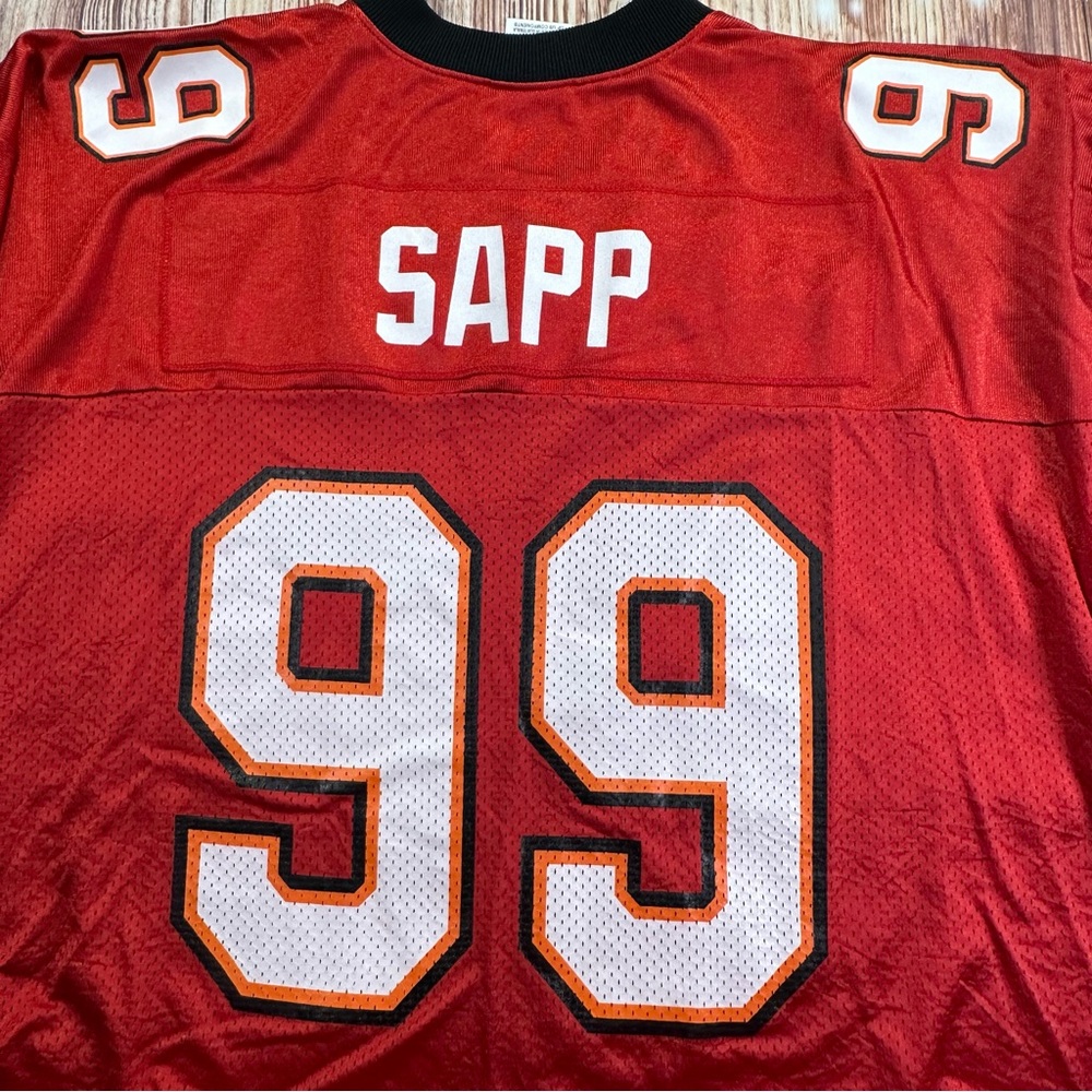 VTG Reebok NFL Equipment Tampa Bay Buccaneers Warren Sapp Jersey Men's Size XL - Picture 11 of 13